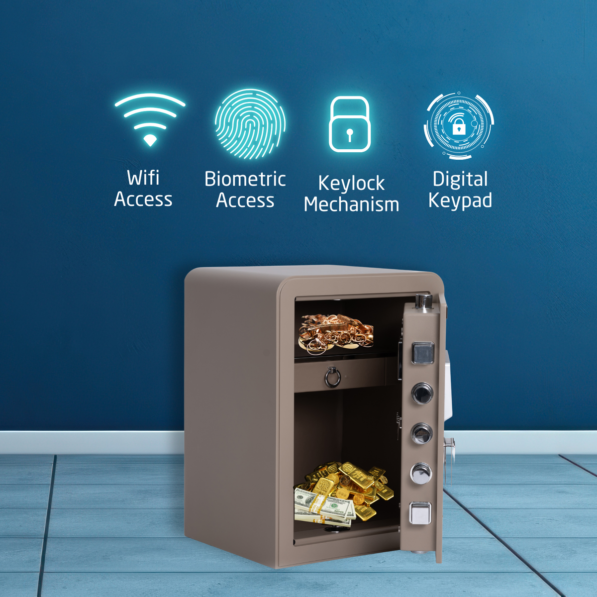 Durovault Bhima | WiFi Locker | Jewelry Safe | 59 Ltrs