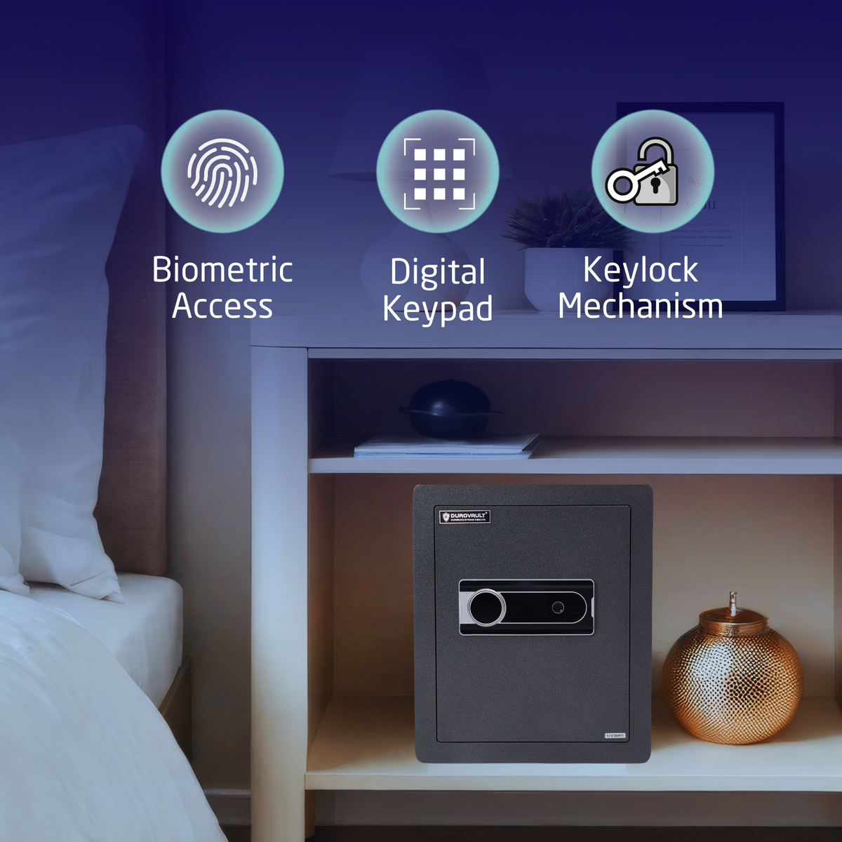 Durovault Shakthi | Bio Metric and Digital Locker for home | 45 Ltrs